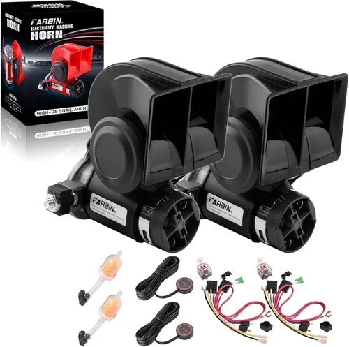 Miniatura 13 de FARBIN - Bocina de aire mini de 12 V, 150 db, súper fuerte, claxon compacto para automóvil con compresor y arnés de cableado para cualquier vehículo