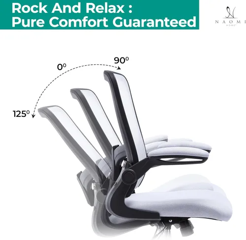 Miniatura 5 de Naomi Home Serena Silla ergonómica de malla de redacción, ajustable, malla transpirable, soporte lumbar, ergonómica y ajustable en altura ajustable