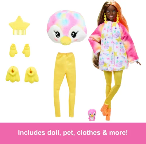 Miniatura 5 de Muñeca y Accesorios Barbie Cutie Reveal, Serie Color Dream, Disfraz de Pingüino Tie-Dye y 10 Sorpresas Incluyendo Cambio
