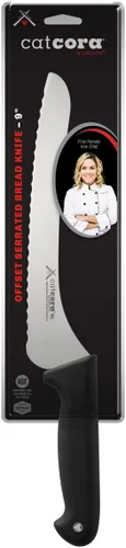 Miniatura 2 de CAT CORA Cuchillo de pan dentado offset, hoja de acero alemán profesional de 9 pulgadas para masa madre casera, rebanado de pan artesanal o corte