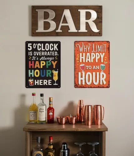 Miniatura 3 de Divertido letrero de barra de metal, decoración de pared humorística para bar en casa, accesorios de cueva de hombre y sótano, patio, bar al aire