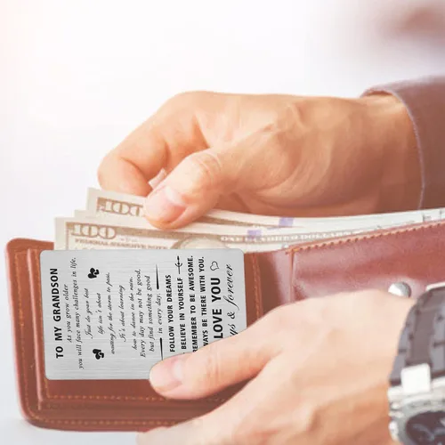 Miniatura 5 de CPLJW Tarjeta de regalo de cumpleaños para nieto – Never Forget I Love You – Tarjeta de felicitación de cumpleaños para nieto, regalo de abuela