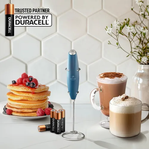 Miniatura 501 de Zulay Milk Boss Espumador de leche potente manual, hace espuma para latte, batidor para mezclar bebidas, café, miniespumador para capuchino, frappé