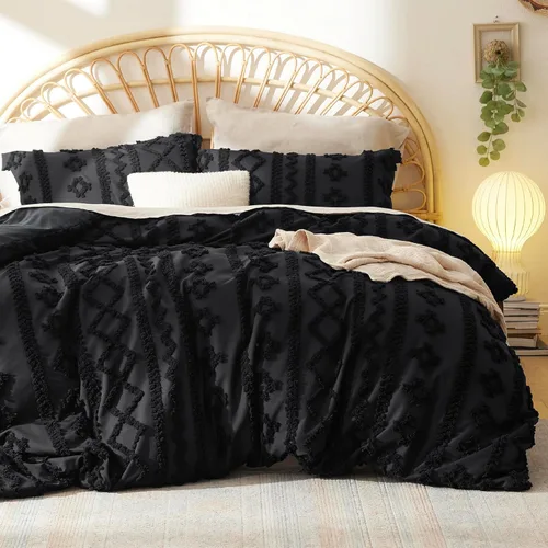 Miniatura 18 de Bedsure Funda de edredón bohemia, tamaño Queen, suave y cómoda, diseño elegante, ropa de cama bohemia para decoración, lavable a máquina, para todas