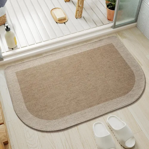 Miniatura 10 de YDKGL Alfombra de baño de medio círculo, alfombras de baño finas para debajo de la puerta, de secado rápido, antideslizante, lavable, con respaldo
