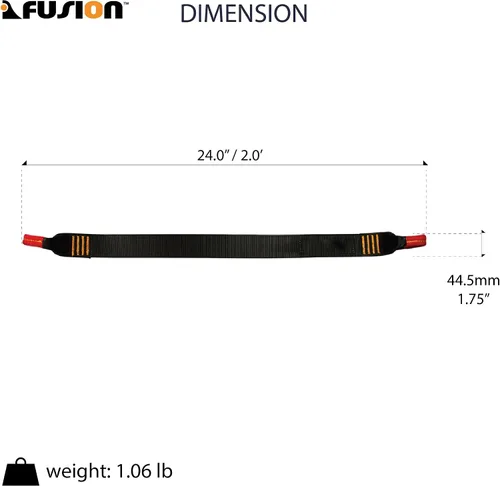 Miniatura 3 de ProGrip - Cordón de seguridad con cremallera y trabillas para engranajes, 2 pies, 23 kN, color negro