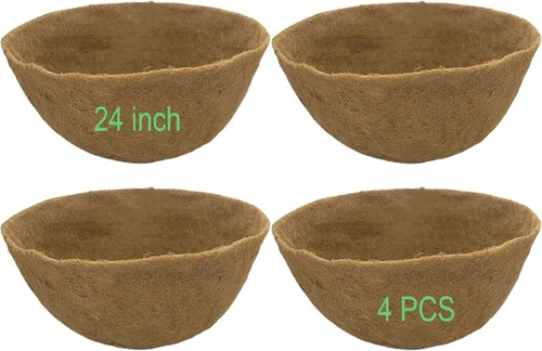 Miniatura 19 de 1 pieza de 20 pulgadas Forros de coco para macetas, forros de repuesto redondos de fibra de coco en forma de canasta