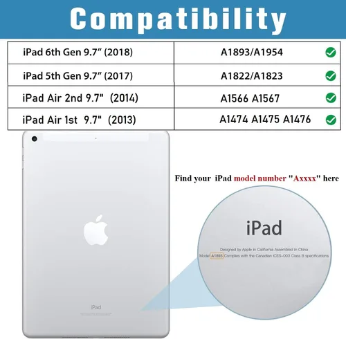 Miniatura 2 de ProCase - Funda para iPad de 9.7 pulgadas (24,6 cm) iPad 6ª/5ª generación 2018 2017/iPad Air 2/Air 1, funda de cuero premium con protección