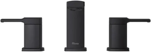 Miniatura 6 de Pfister Deckard LG49DAPB - Grifo de lavabo de baño, 8 pulgadas de ancho, 2 asas, 3 agujeros, acabado negro mate, LG49DAPB Mate negro