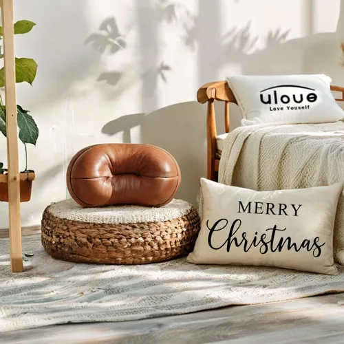 Miniatura 3 de Fundas de almohada lumbar de Navidad estilo granja, fundas de cojín de vacaciones de invierno, fundas de almohada decorativas rectangulares