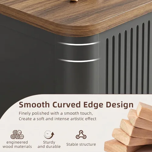 Miniatura 3 de Decofy Mesa auxiliar elevable con almacenamiento de mediados de siglo, modernas mesas de centro cuadradas para sala de estar, gran compartimento