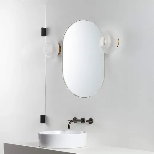 Miniatura 4 de TEHOME Espejo Ovalado de Níquel Cepillado 20x30'' Espejo de Tocador de Baño Plateado Cepillado en Forma de Cápsula/Píldora 30 x 20 pulgadas Espejo