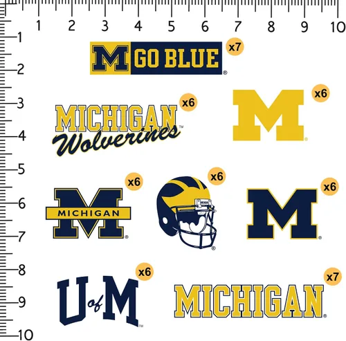 Miniatura 2 de University of Michigan - Paquete variado de 50 calcomanías de vinilo grandes de lujo para laptop, botella de agua, álbumes de recortes, tableta