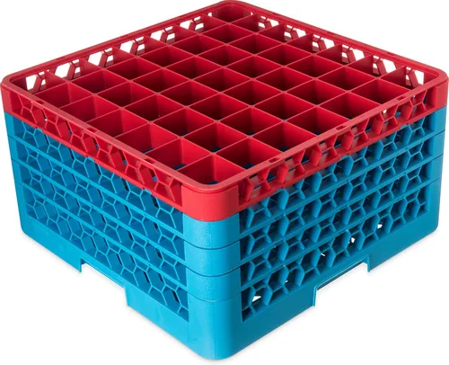 Miniatura 26 de Carlisle FoodService Products RG9-214 OptiClean Estante de vidrio con 9 compartimentos con 2 extensores, 7.12 pulgadas, polipropileno, azul