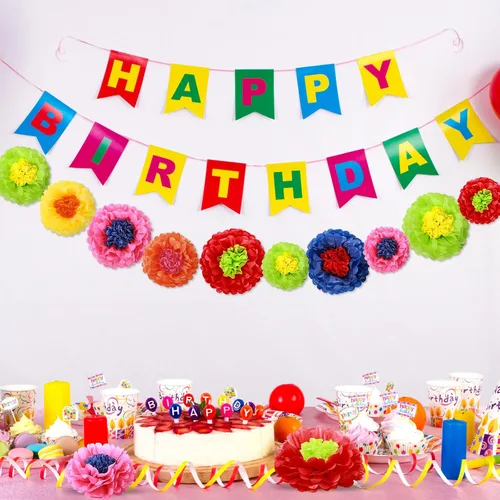 Miniatura 5 de Tallew 18 piezas de papel mexicano flores de papel de seda coloridas para fiesta mexicana primavera floral telón de fondo de fiesta de baby shower