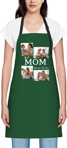 Miniatura 66 de Delantales personalizados para mujer, diseño de delantal de chef ajustable con nombre, textos, fotos, flores, regalos para el día de la madre