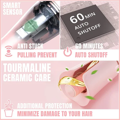 Miniatura 2 de Lena Rizador automático de pelo con rizador automático • Rizador iónico autorgiratorio • Lo mejor para cabello largo y mediano Negro