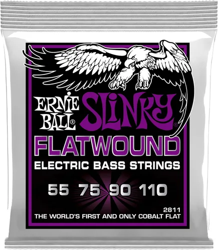 Miniatura 7 de Ernie Ball Super Slinky Flatwound - Cuerdas para guitarra bajo, calibre 45-100 (P02814)