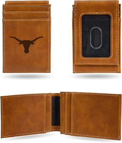 Miniatura 44 de Cartera de bolsillo frontal grabada con láser NCAA - Compacta/Cómoda/Delgada