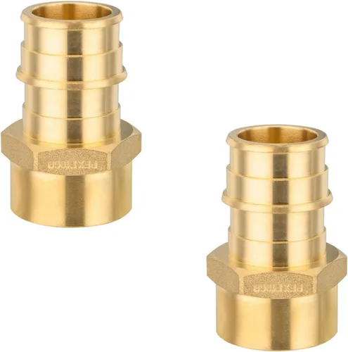 Miniatura 15 de Paquete de 5 accesorios PEX-A, adaptador NPT hembra de expansión de latón de 1 x 1 pulgada, adaptador roscado hembra PEX ASTM F1960 para tubos Pex
