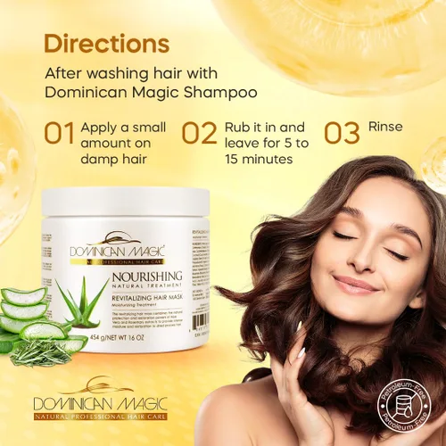 Miniatura 5 de Dominican Magic Mascarilla nutritiva revitalizada para el cabello, tarro de 16 onzas