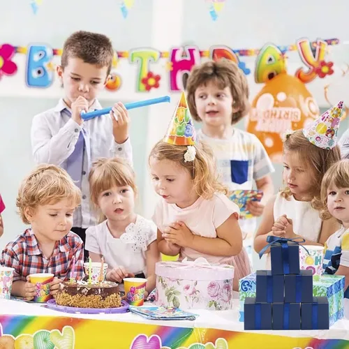 Miniatura 2 de COTOPHER 60 cajas de regalo pequeñas, cajas de regalo de 2 x 2 x 2 pulgadas, cajas de regalo de papel con cintas, caja de dulces para regalos de Azul