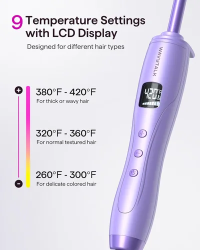 Miniatura 3 de Wavytalk Rizador pequeño de 3/8 pulgadas, varita rizadora para cabello corto y largo, rizador de cerámica de barril pequeño con temperatura
