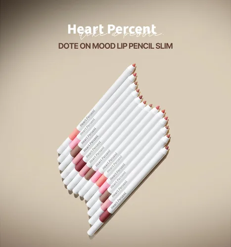 Miniatura 2 de Heart Percent Dote On Mood Lápiz labial delgado, define y rellena cremoso delineador de labios retráctil con sacapuntas integrado, #03. Beige avena