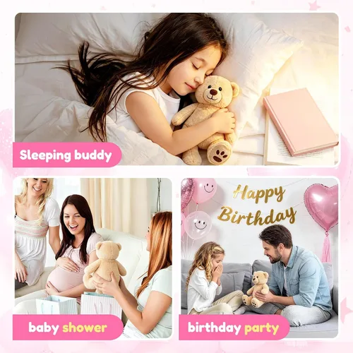 Miniatura 5 de LotFancy Oso de Peluche Animal de Peluche, Oso de Peluche Marrón de 10 Pulgadas Juguete de Peluche, Regalos de Peluche Suave para Niños Bebés