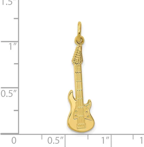 Miniatura 3 de Colgante de guitarra de oro amarillo macizo de 10 quilates, 1.181 in x 0.433 in, Metal