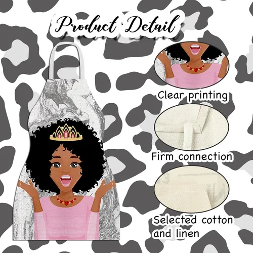 Miniatura 4 de 4 delantales impermeables para mujeres africanas, delantales ajustables para cocinero, reina, negro, para hornear, parrilla, jardinería, cocina
