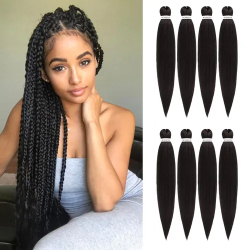 Miniatura 22 de Cabello trenzado preestirado - 12 pulgadas, 8 paquetes, cabello trenzado corto natural negro para trenzas torcidas o en caja, extensiones de cabello