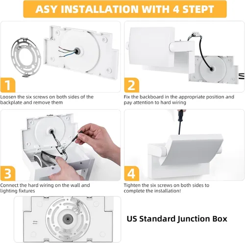 Miniatura 6 de 3Pack de luces de pared LED para exterior de 40W, luces de inundación blancas de 350° de rotación, lámpara de iluminación exterior comercial