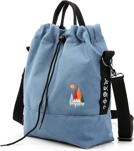 Miniatura 13 de Bolso de mano de lona para mujer, bolso de hombro informal, bolso de trabajo, bolso cruzado con bordado de sol
