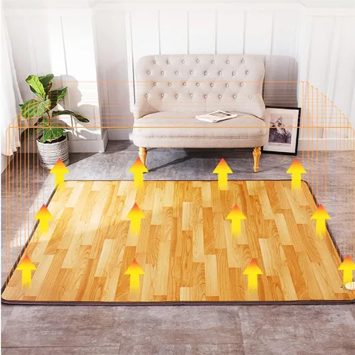 Alfombra térmica eléctrica con calefacción para suelo con 60 niveles de termostato ajustable, temporizador de 12 horas, alfombra eléctrica radiante