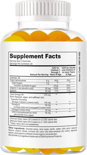 Miniatura 3 de B.Genius - Gomitas Omega 3 6 9 Focus para niños y adolescentes, gomitas Omega sin aceite de pescado para niños, salud cerebral y apoyo cognitivo