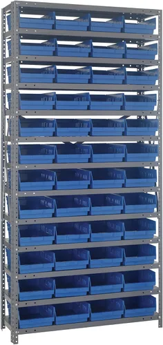 Miniatura 407 de Quantum QSBU-245BK Heavy Duty Shelving Unit with (7) Shelves and (24) QUS245 Black Bins for Garage Warehouse Storage Distribution 400 lb Load