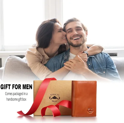 Miniatura 5 de Stealth Mode Trifold portafolios de piel RFID bloqueo, bolso para hombres