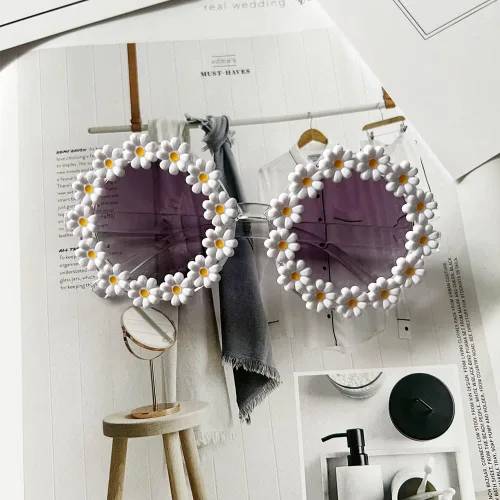 Miniatura 4 de Gafas de sol redondas de flores para niña, con forma de flor, protección UV 400, gafas de sol para regalar al aire libre