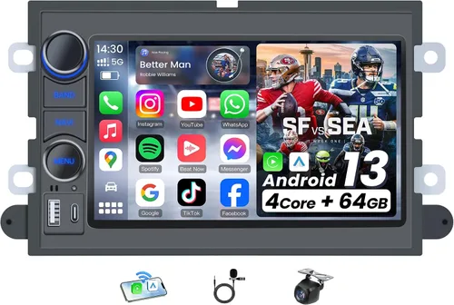 Miniatura 10 de Radio de coche estéreo para Ford F150 Radio 2004-2008: 7 "HD pantalla táctil estéreo incorporado Carplay inalámbrico Andriod Auto 5GWiFi