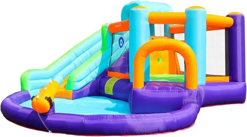 Miniatura 8 de Doctor Dolphin - Casa inflable de rebote con tobogán acuático, casa inflable para niños grandes, tobogán acuático para patio trasero, parque