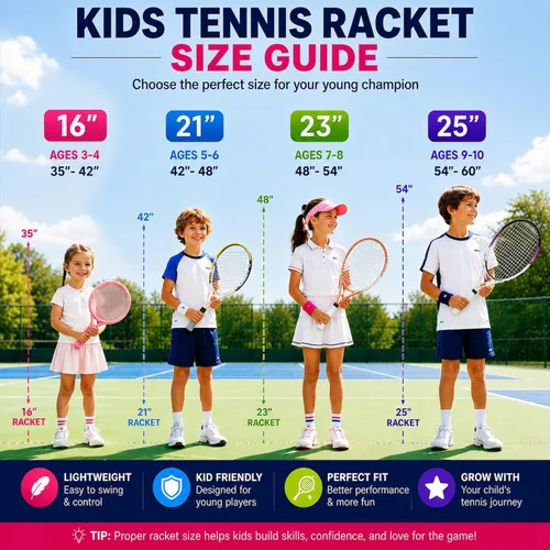 Miniatura 2 de Raqueta de tenis para niños (paquete de 2), tamaños de 16 a 25 pulgadas. Diseñada para niños de 2 a 14 años. Equipo asequible y duradero para 25