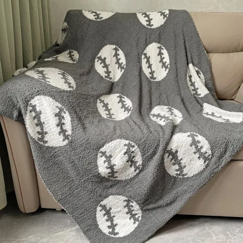 Miniatura 11 de Manta acogedora con patrón de béisbol perfecta reversible ligera ropa de cama para adultos, suave, cálida y de felpa manta deportiva de pelota ideal