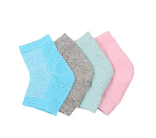 Miniatura 7 de Snadulor - 3 pares de calcetines hidratantes de talón de gel para tacones secos y agrietados, calcetines de gel de spa, calcetines de punta abierta
