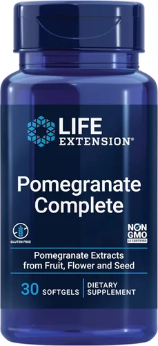 Life Extension Granada completa, extracto de fruta, flor, extracto de aceite de semilla, salud cardiovascular, apoyo antioxidante, suplemento