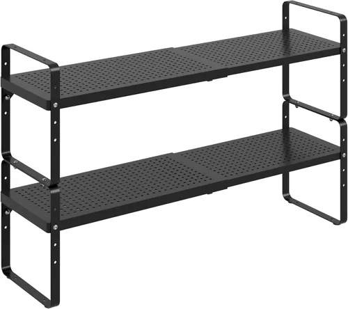 Miniatura 13 de Organizador de estantes ampliables de metal ajustable para especias, estantes de almacenamiento independientes para armario de cocina, debajo