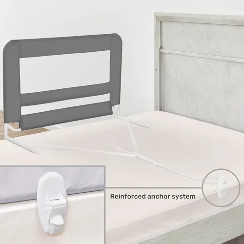 Miniatura 7 de Dream On Me Riel de cama ajustable de seguridad de malla ligera para niños pequeños, tela de malla transpirable, adecuada para todo tipo de camas