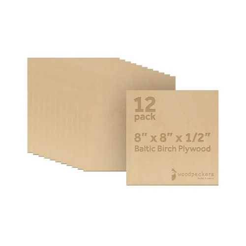 Miniatura 18 de Madera contrachapada de abedul báltico de 0.472 in, 1/2 x 5 x 7 pulgadas, caja de 2 madera artesanal de grado B/BB, más fuerte que las hojas