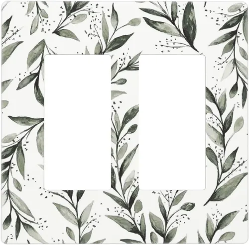 Miniatura 87 de Placa de pared dúplex de receptáculo de dispositivo de 1 gang de madera envejecida blanca gris con veta de tablón, cubierta de enchufe eléctrico