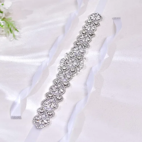 Miniatura 59 de azaleas Cinturón de boda fino de cristal para mujer, cinturón de novia para boda, dama de honor, accesorios de vestido de niña de las flores, 16